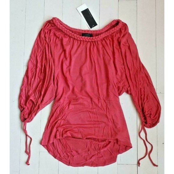 Kenneth Cole Reaction Women's Neck Braided Top Sunburst Coral ( L ) - Picture 1 of 1